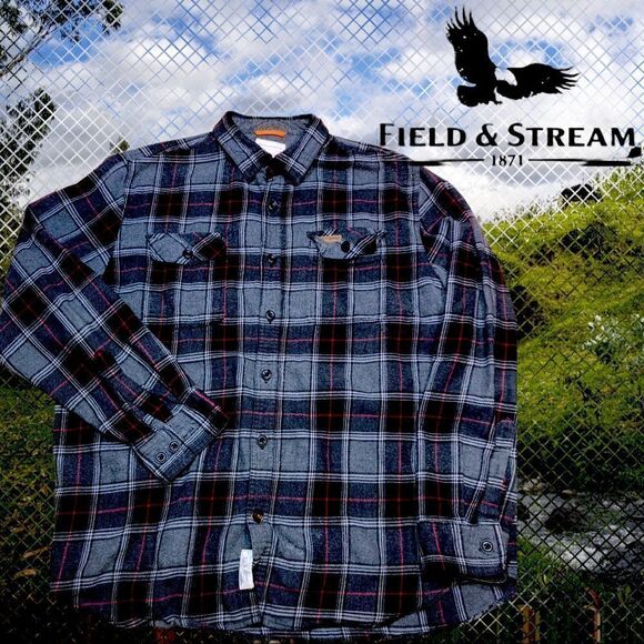 Field & Stream Soft Plaid Button down Flannel XL - Picture 1 of 7